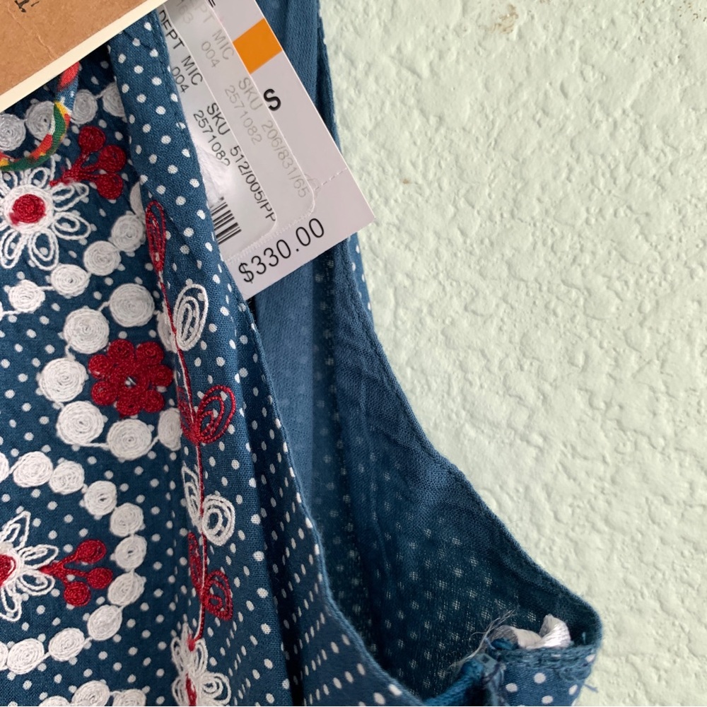 ANTHROPOLOGIE KOPAL embroidered dress Small floral print NWT new tiered halter - Picture 10 of 16